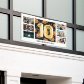 Halloween Foto Collage 10th Birthday Party Spandoek (Buitenkant Gebouw)