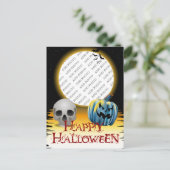 Halloween Foto Lijst Skull en Jack o' Lantern Briefkaart (Staand voorkant)