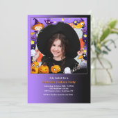 Halloween foto uitnodiging (Staand voorkant)