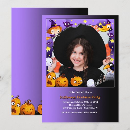 Halloween foto uitnodiging (Voorkant / Achterkant)