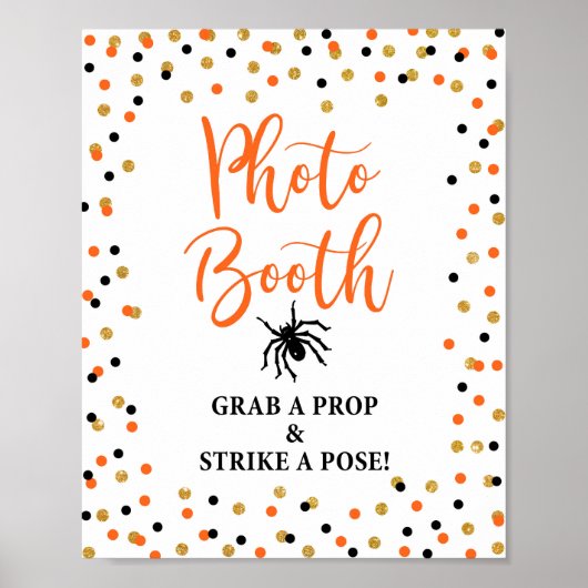 Halloween Fotohutten Feest Confetti Bord Poster (Voorkant)
