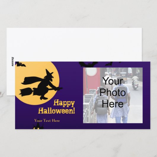 Halloween-fotokaart Feestdagenkaart (Voorkant / Achterkant)