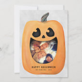 Halloween fotokaart met Jack O lantaarn pompoen Kaart (Voorkant)