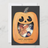 Halloween fotokaart met Jack O lantaarn pompoen Kaart (Voorkant)
