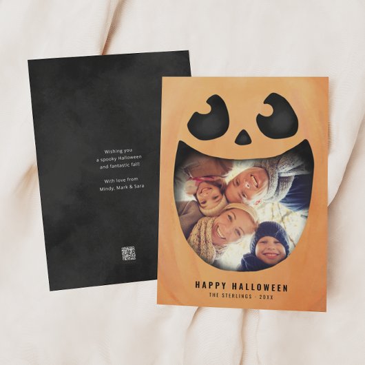 Halloween fotokaart | Pompoen Jack O lantaarn Kaart
