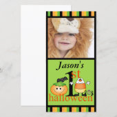 Halloween Fotokaart voor Baby's 1e Verjaardag (Voorkant / Achterkant)