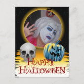 Halloween Fotolijst Schedel en Jack o' Lantern Briefkaart (Voorkant)