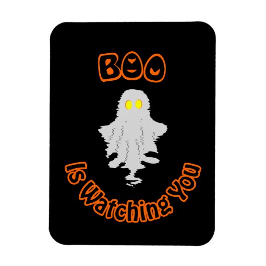 Halloween fotomagneet | Boo kijkt naar je Magneet (Verticaal)