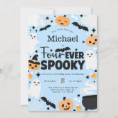 Halloween Four Ever Spooky 4de Verjaardagsfeestje Kaart (Voorkant)