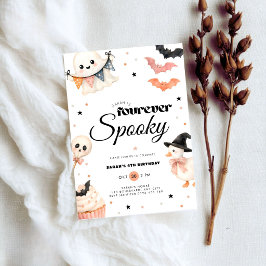 Halloween Fourever Spooky 4e verjaardagsuitnodigin Kaart