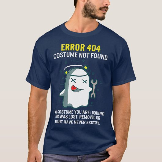 Halloween-fout 404 Costume niet gevonden codering T-shirt (Voorkant)