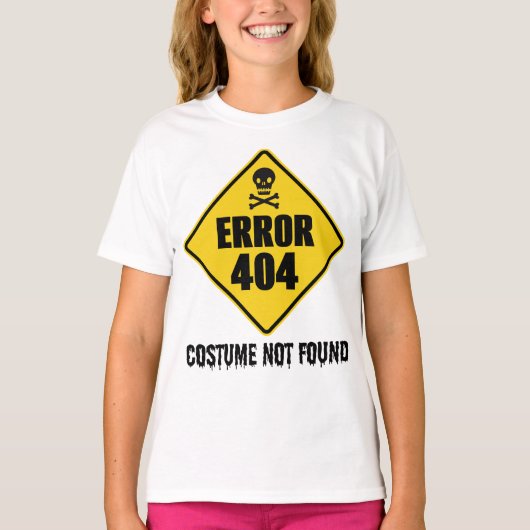 Halloween-fout 404 Costume niet gevonden T-shirt (Voorkant)
