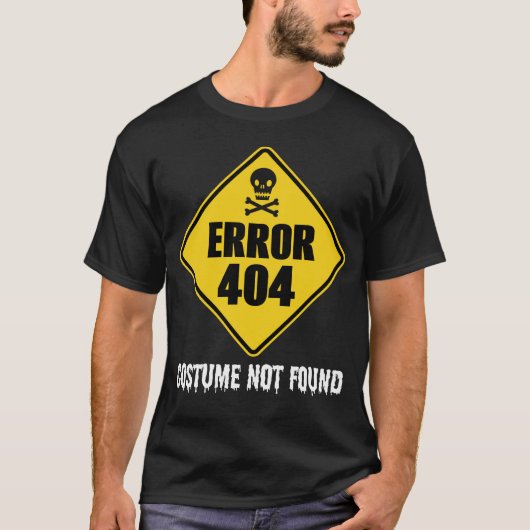 Halloween-fout 404 Costume niet gevonden T-shirt (Voorkant)