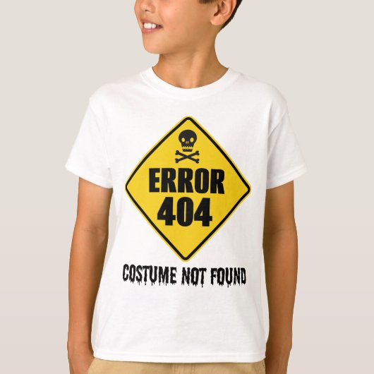 Halloween-fout 404 Costume niet gevonden T-shirt (Voorkant)