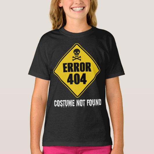 Halloween-fout 404 Costume niet gevonden T-shirt (Voorkant)