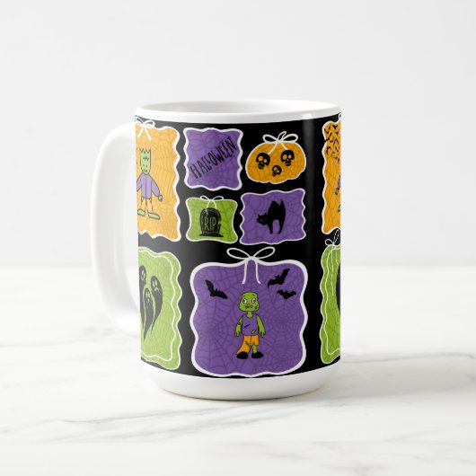 Halloween Frankenstein Coquette Koffiemok (Voorkant links)