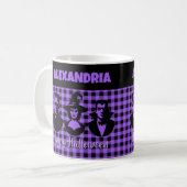 Halloween Frankenstein Heks Vampier Paars Plaid Koffiemok (Voorkant links)