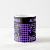Halloween Frankenstein Heks Vampier Paars Plaid Koffiemok (Center)