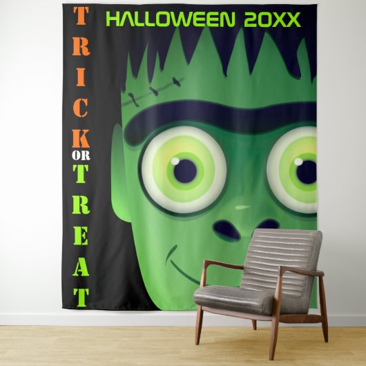 Halloween Frankenstein Monster Backdrop Wandkleed (In situ)