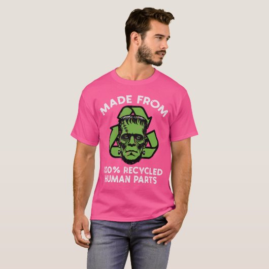 Halloween Frankenstein Recycled Parts Costume Men T-shirt (Voorkant volledig)