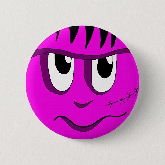 Halloween Frankenstein - roze Ronde Button 5,7 Cm (Voorkant)