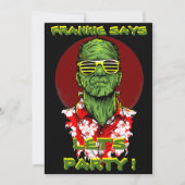 halloween frankenstein - uitnodiging voor strandpa (Voorkant)