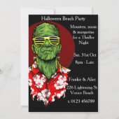 halloween frankenstein - uitnodiging voor strandpa (Achterkant)