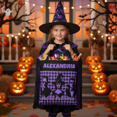 Halloween Frankenstein Witch Vampire Purple Plaid Tote Bag