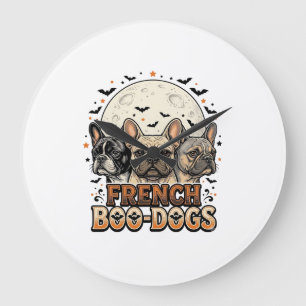 Halloween Franse Boo Honden Grappige Vintage_1 Grote Klok