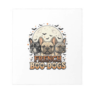 Halloween Franse Boo Honden Grappige Vintage_1 Notitieblok