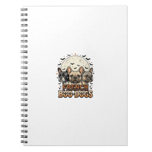 Halloween Franse Boo Honden Grappige Vintage_1 Notitieboek