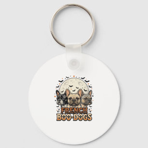 Halloween Franse Boo Honden Grappige Vintage_1 Sleutelhanger