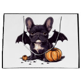 Halloween Franse Bulldog Bat Wings Pumpkins Groot Cadeauzakje (Voorkant)