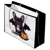 Halloween Franse Bulldog Bat Wings Pumpkins Groot Cadeauzakje (Voorkant Gekanteld)