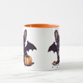Halloween Franse Bulldog Bat Wings Pumpkins Mok (Midden)