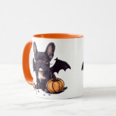 Halloween Franse Bulldog Bat Wings Pumpkins Mok (Voorkant links)