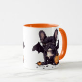 Halloween Franse Bulldog Bat Wings Pumpkins Mok (Voorkant rechts)