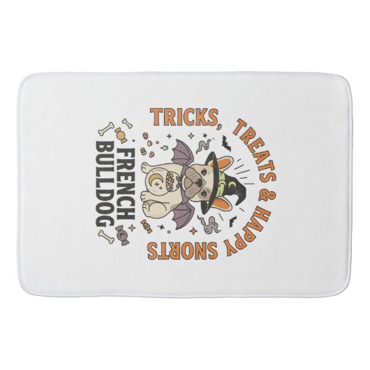 Halloween Franse Bulldog Grappenmaker Badmat (Voorkant)