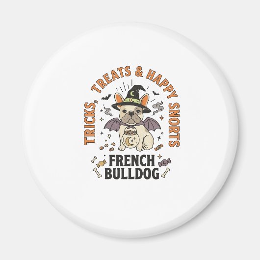 Halloween Franse Bulldog Grappenmaker Magneet (Voorkant)