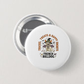 Halloween Franse Bulldog Grappenmaker Ronde Button 5,7 Cm (Voorkant /achterkant)