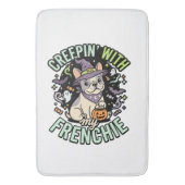 Halloween Franse Bulldog Griezelige Gezel Badmat (Voorkant Verticaal)