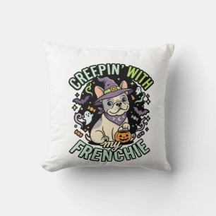 Halloween Franse Bulldog Griezelige Gezel Kussen