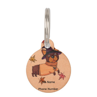 Halloween Franse Bulldog Herfst Heks Volkskunst Ro Huisdierpenning