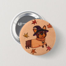 Halloween Franse Bulldog Herfst Heks Volkskunst Sp
