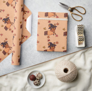 Halloween Franse Bulldog Herfst Heks Volkskunst Wr Cadeaupapier