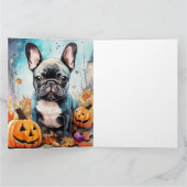 Halloween Franse Bulldog Met Pompoenen Eng Kaart (Binnen)