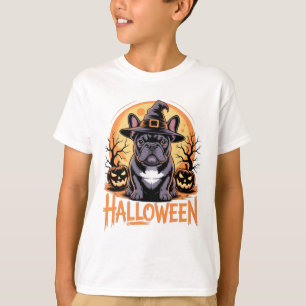 Halloween Franse Bulldog Outfit met heks Pet en T-shirt