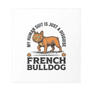 Halloween Franse Bulldog Pompoen Kostuum Shirt_1 Notitieblok