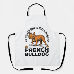 Halloween Franse Bulldog Pompoen Kostuum Shirt_1 Schort