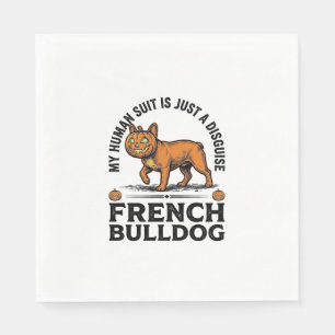 Halloween Franse Bulldog Pompoen Kostuum Shirt_1 Servet